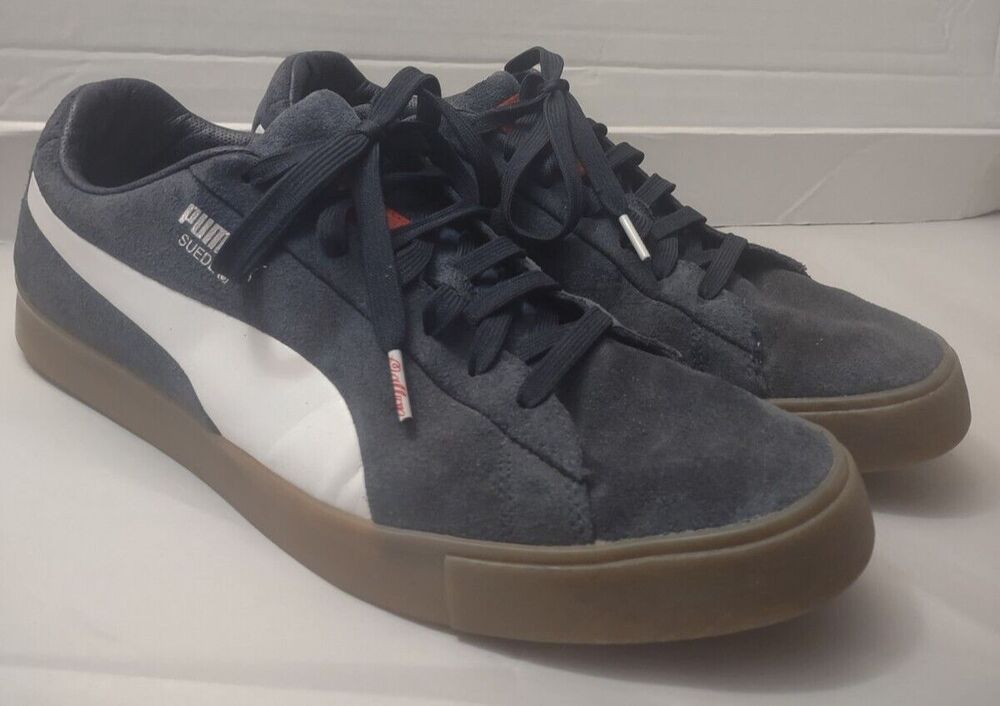 Malbon Golf X Puma Suede Navy Men's Lace Up Sneakers Size US12